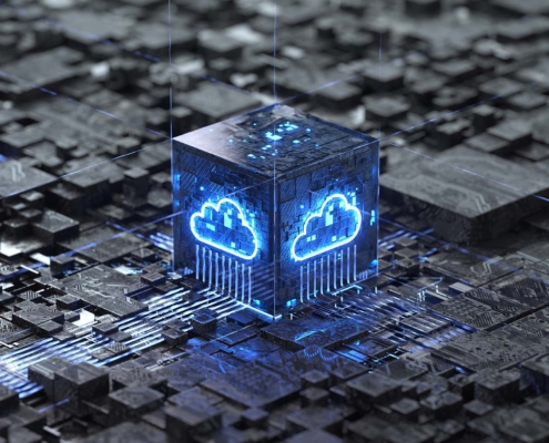 Cloud computing and network security concept, 3d rendering,conceptual image_