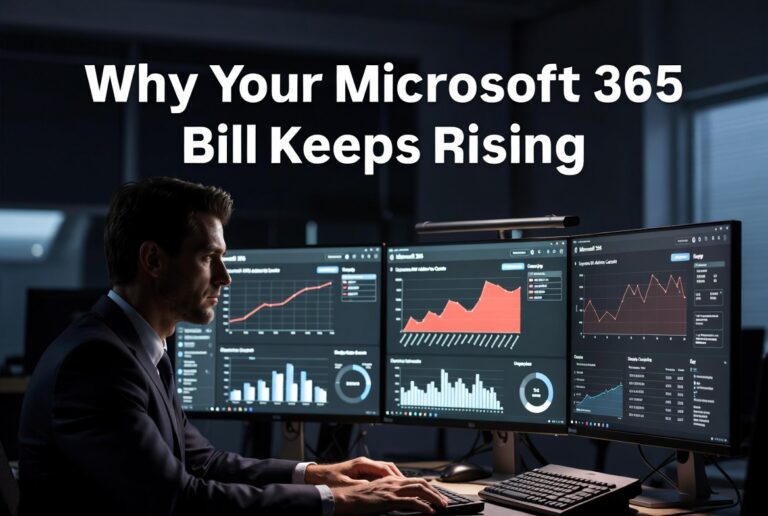 Microsoft 365 cost for businesses increasing dashboard with rising expenses