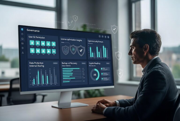 Microsoft 365 governance for Ohio businesses with secure access, permission control, license management, backup readiness, and Copilot risk reduction